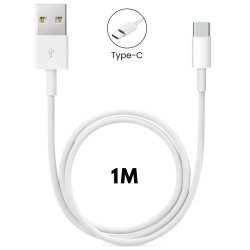 Câble Micro USB Type-C 1m 2A - Blanc