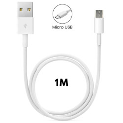 Câble Micro USB 1m 2A - Blanc