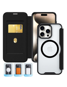 Coque rabat porte carte magsafe Apple iphone 12/12 pro