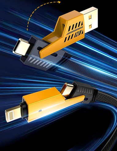 Câble de charge 4 en 1 câble de données rapide 65 W Câble de charge 4 en 1 câble de données rapide 65 W