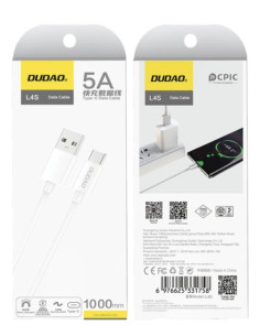 Câble de données type c blanc charge rapide 5a 2