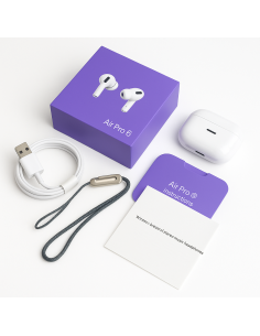 Écouteurs sans fil Air Pro 6 avec boîtier de charge MagSafe avec écran LCD