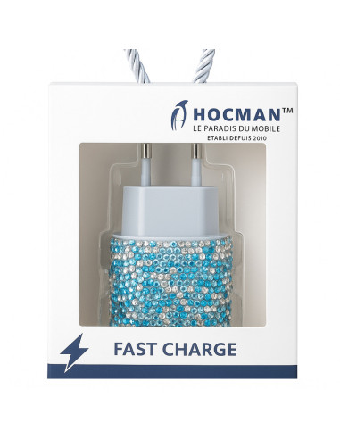 Chargeur Secteur Rapide avec Strass Violet - HOCMAN™ Chargeur Secteur Rapide avec Strass Violet - HOCMAN™