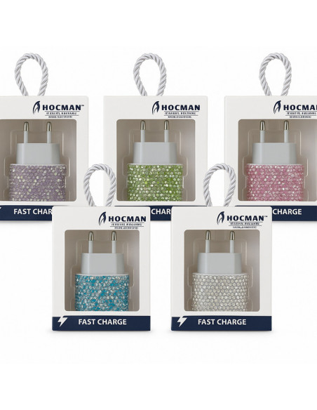 Chargeur Secteur Rapide avec Strass Violet - HOCMAN™