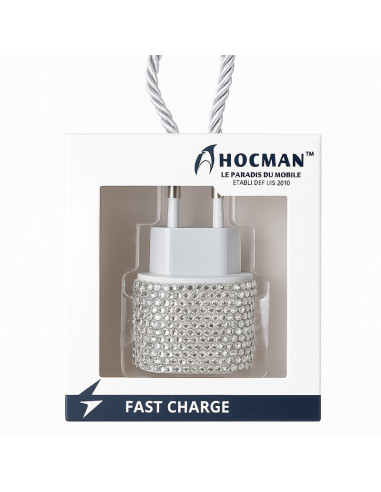 Chargeur Secteur Rapide avec Strass Violet - HOCMAN™ Chargeur Secteur Rapide avec Strass Violet - HOCMAN™